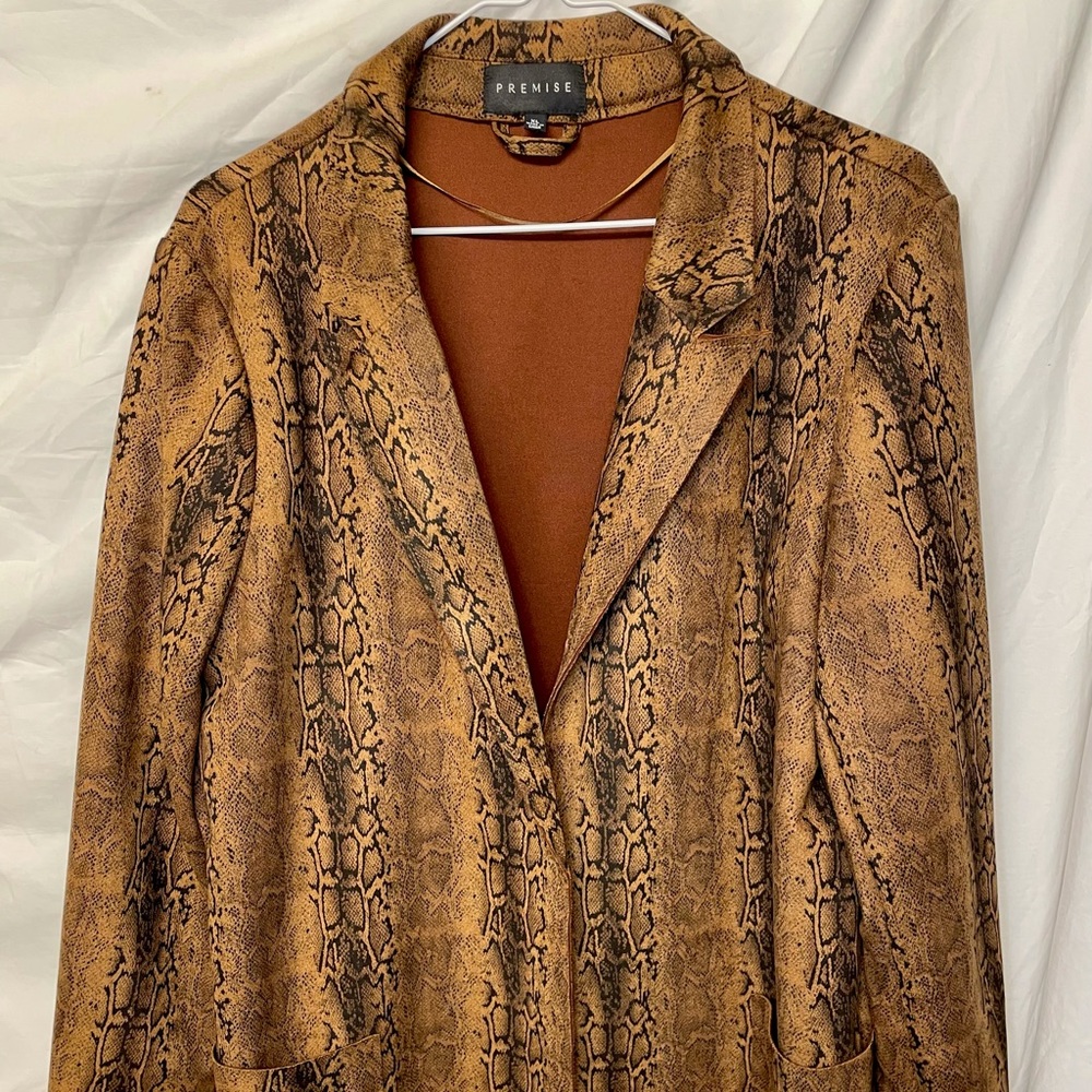 Premise Brown Snakeskin Trench Coat